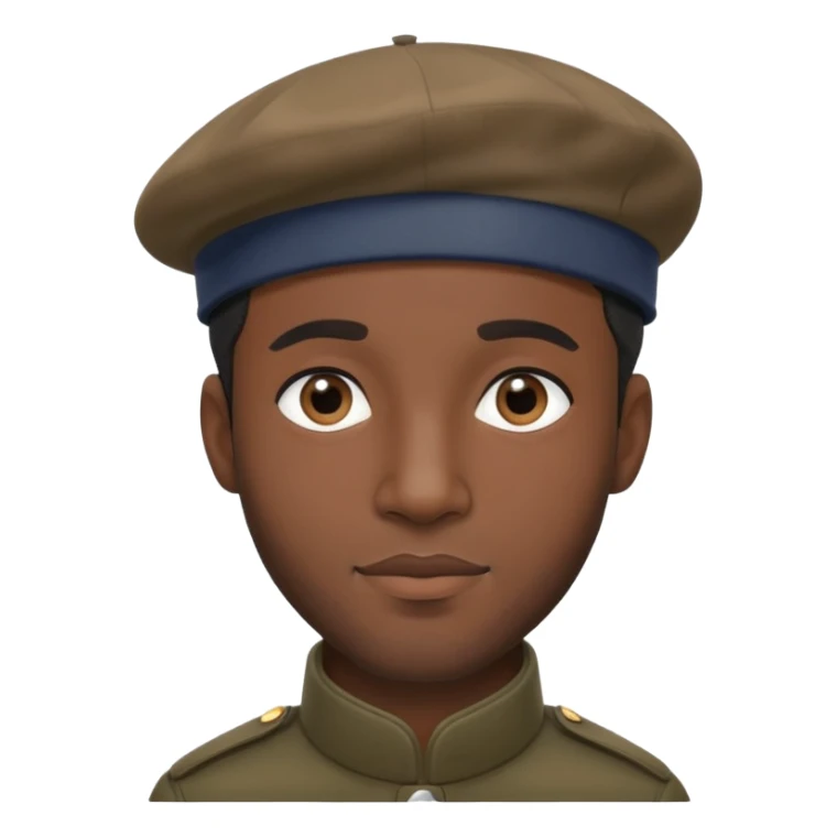 Black man who is French wearing a beret sticker