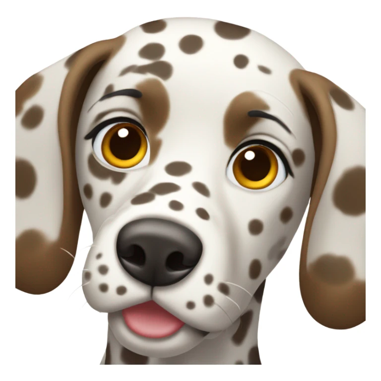 Female Dalmatian with brown spots and fully brown ears sticker