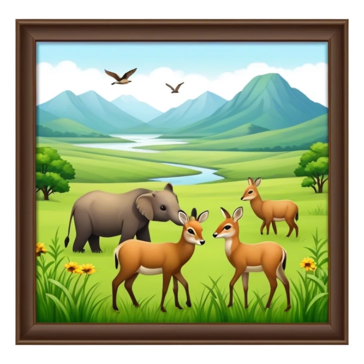 wildlife in natural grassland sticker