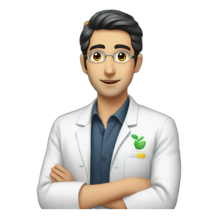 Siamak Badie pharmacist iranian young short hair sticker