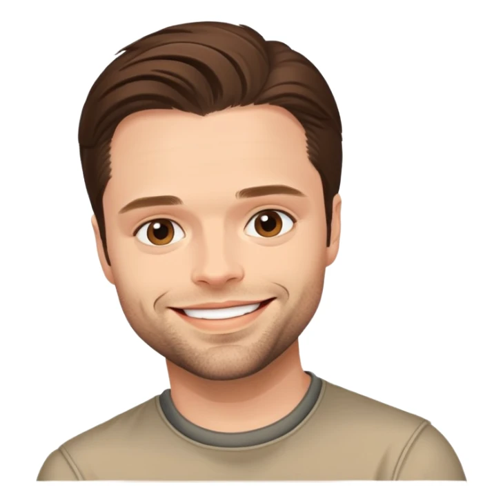 face of Sebastian Stan, smiling sticker