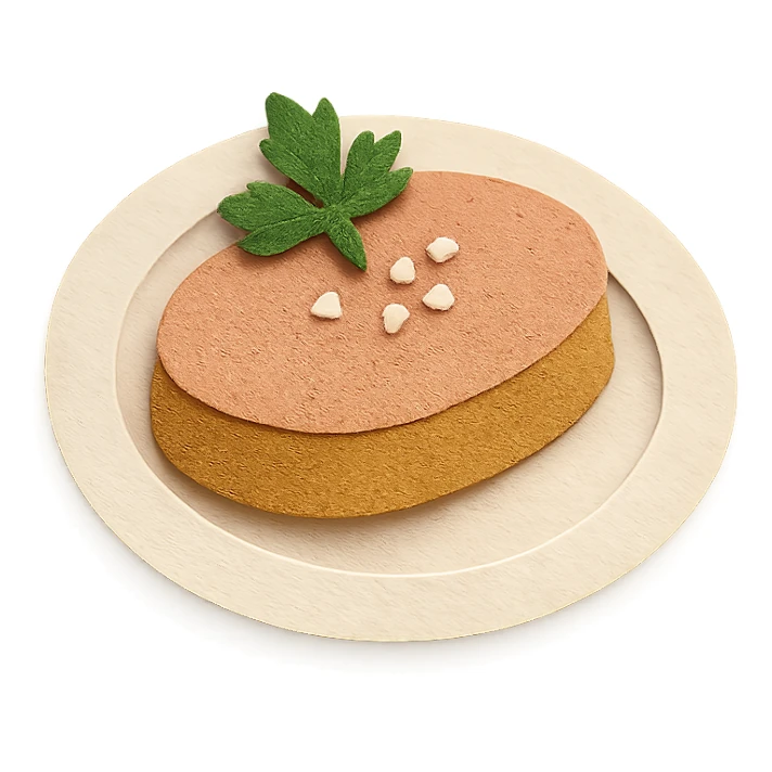 paper craft style foie gras on a plate sticker
