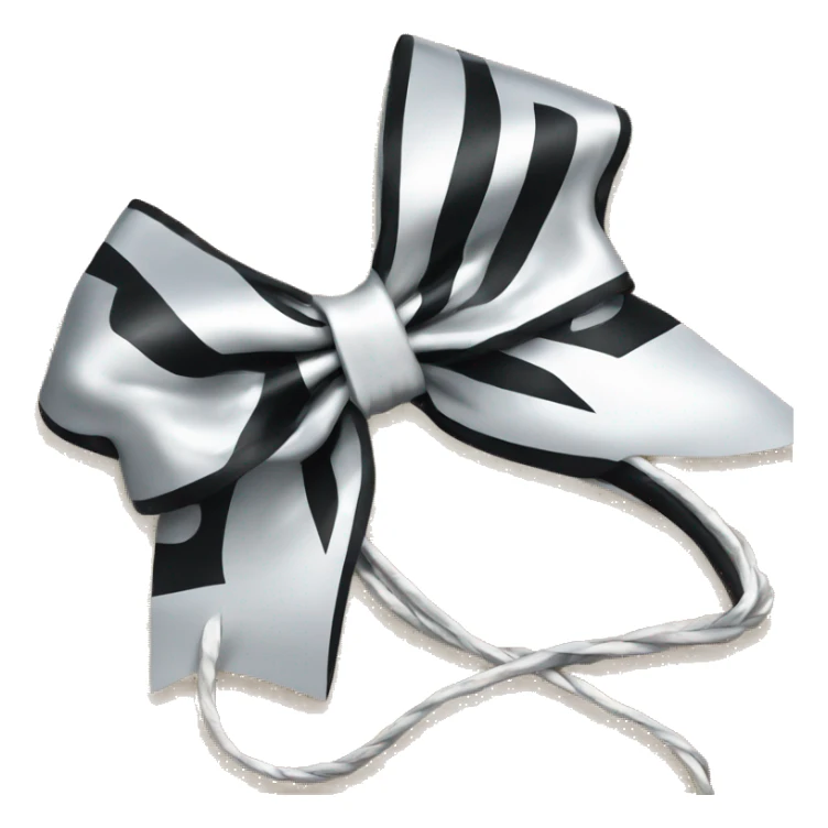All star cheer silver and black bow with whip white on it sticker