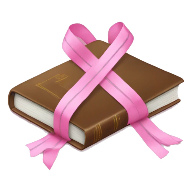 A closed law book with pink ribbons tied around it sticker