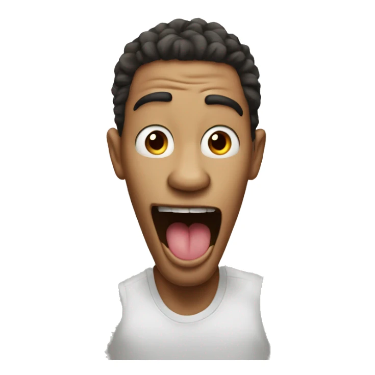 Man big mouth tongue out sticker