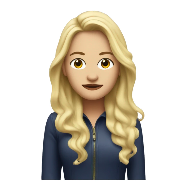 Blonde woman soft nice face with take that band logo with the word Gill underneath sticker