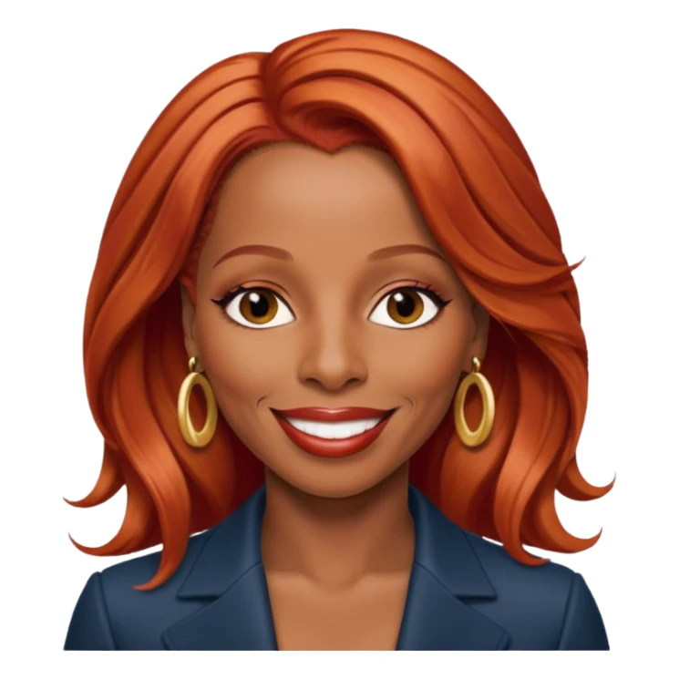 Mary J Blige with long red hair sticker