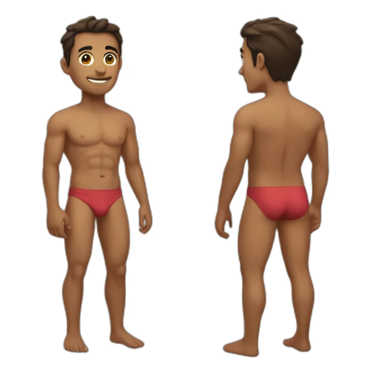 man in bikini top and bottom  sticker