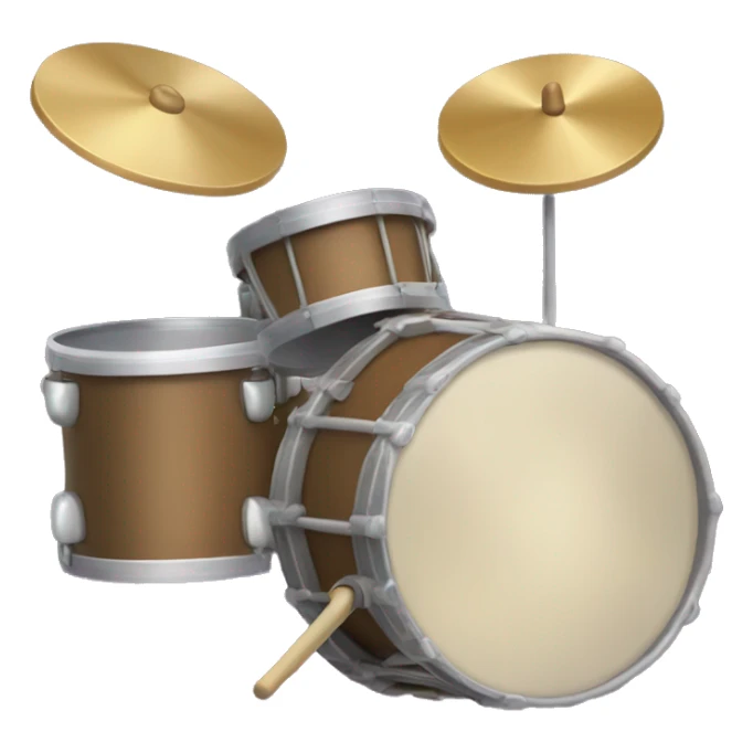 Drum and cymbal played after a joke sticker