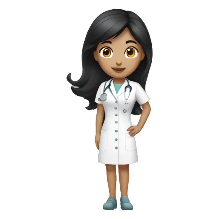 nurse with black hair sticker