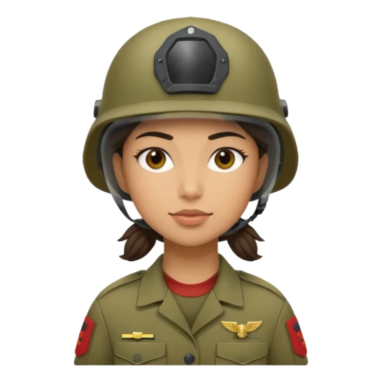 Female US Marine soldier with Lightweight helmet  sticker