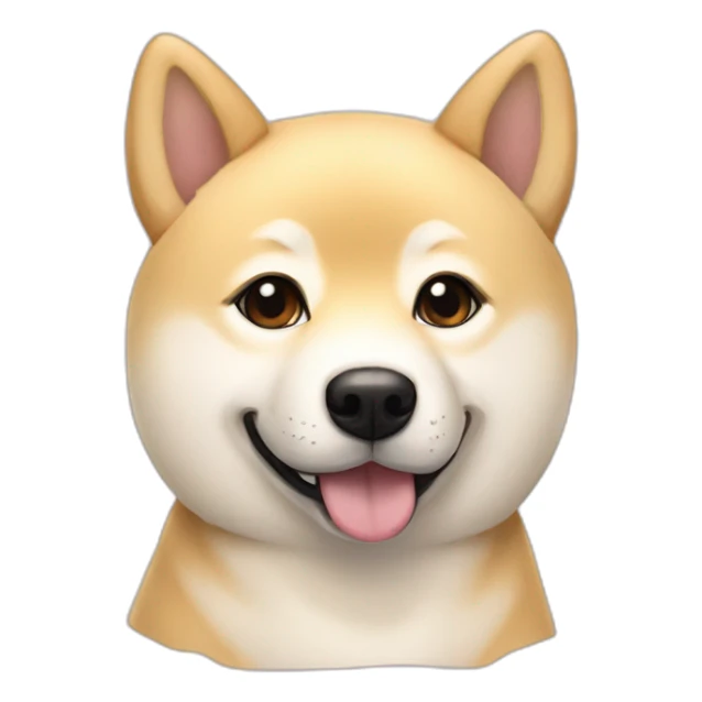 Cream Shiba Inu with silver heart name tag and blonde eyelashes sticker