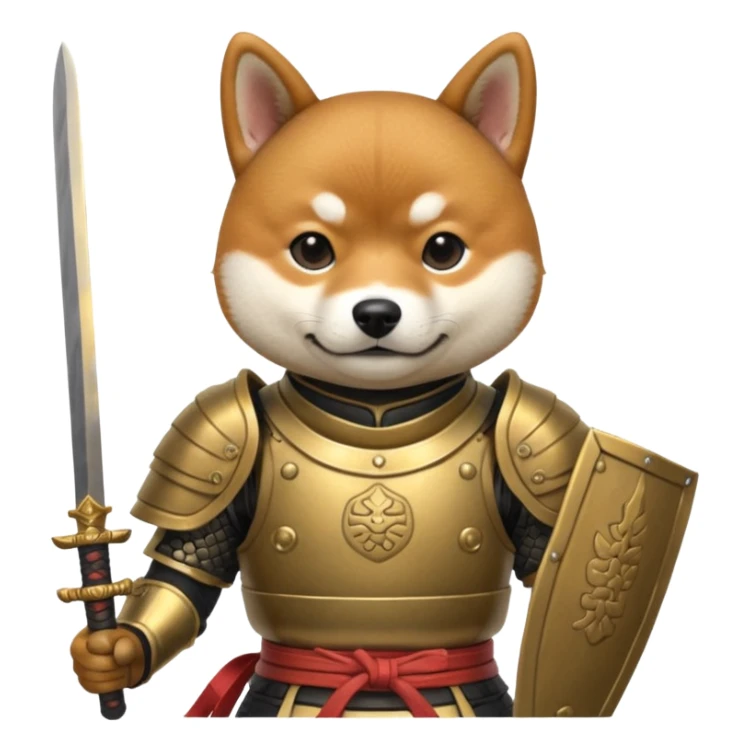 dog japan ancient samurai with small knife sticker