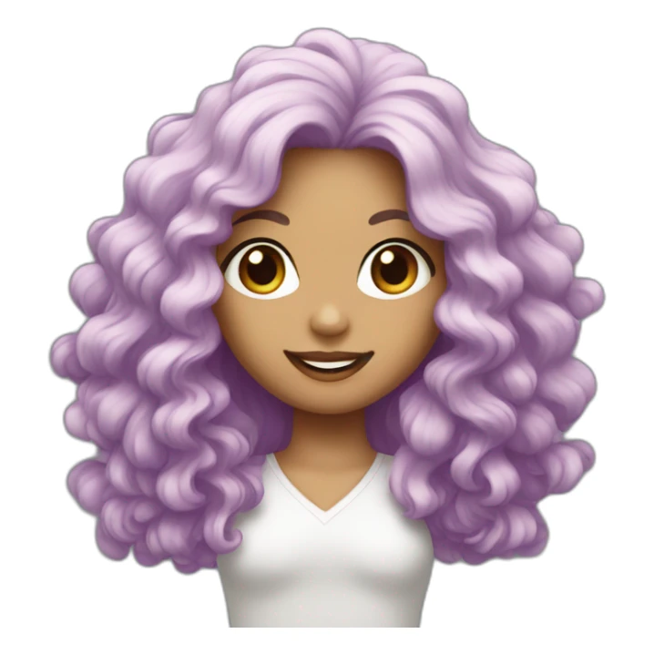Pompon girl with long and wavy hair sticker