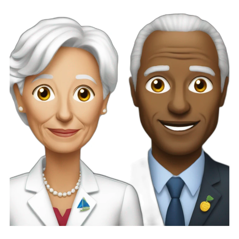 christine lagarde with jerome powel sticker