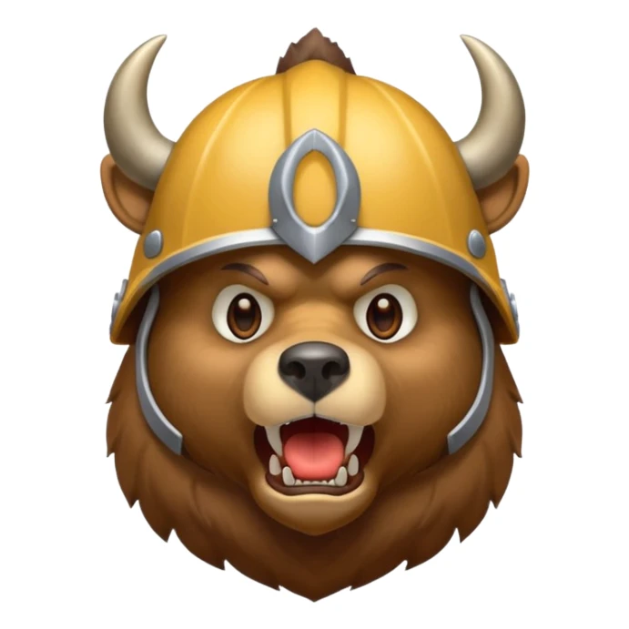 Bear wearing horned helmet growling sticker
