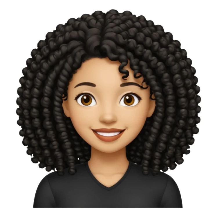 Uma mulher negra da pele clara com cabelo enrolado grande preto  sticker