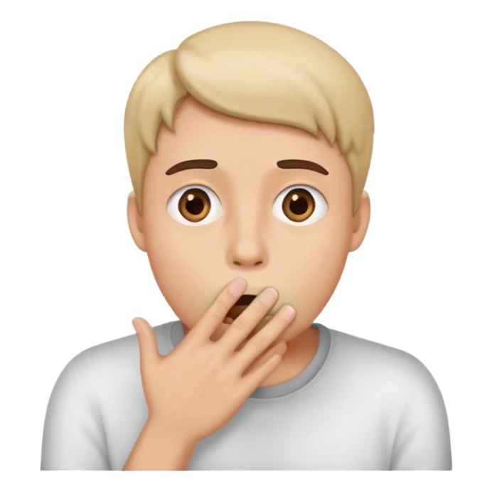 You sure about that face with hand covering mouth sticker