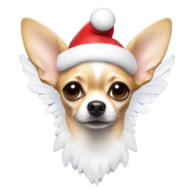 Chihuahua with Santa hat and angel wings  sticker