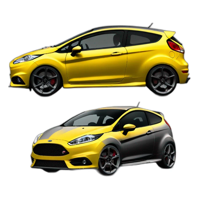 Black MK7 Ford Fiesta ST with gunmetal rims sticker