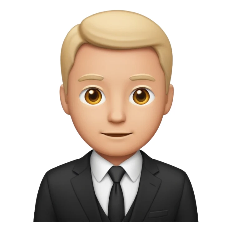 businessman in a suit, emoji style sticker