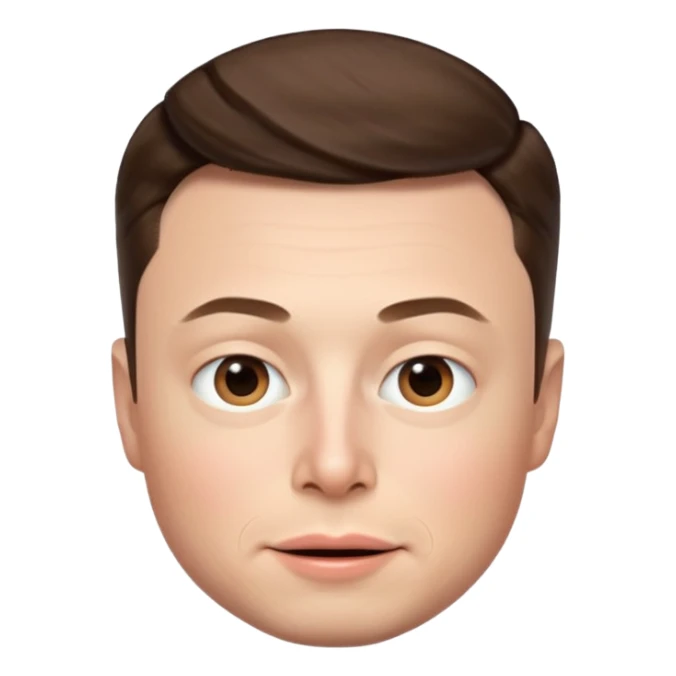 Elon Musk's face in the style of IOS memoji sticker