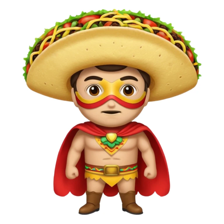 a hero who wear Taco costume  with a hero mask  sticker