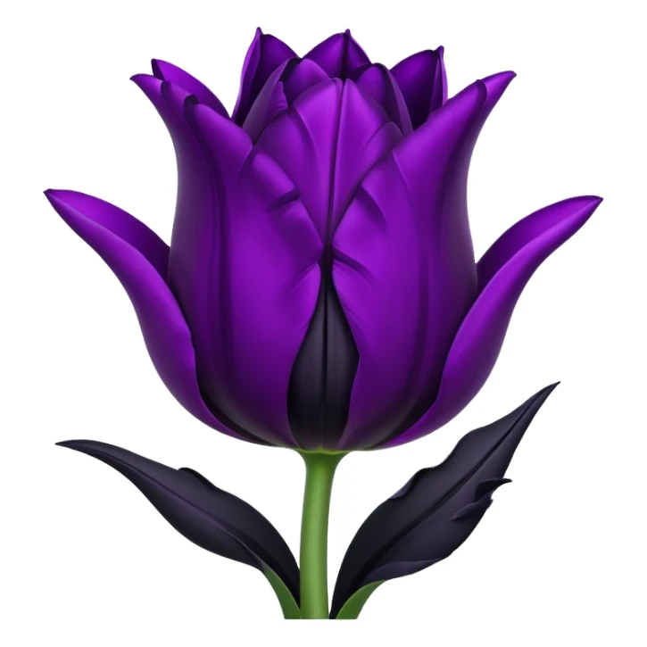 goth tulip with black petals with dark purple tips, mysterious vibe sticker