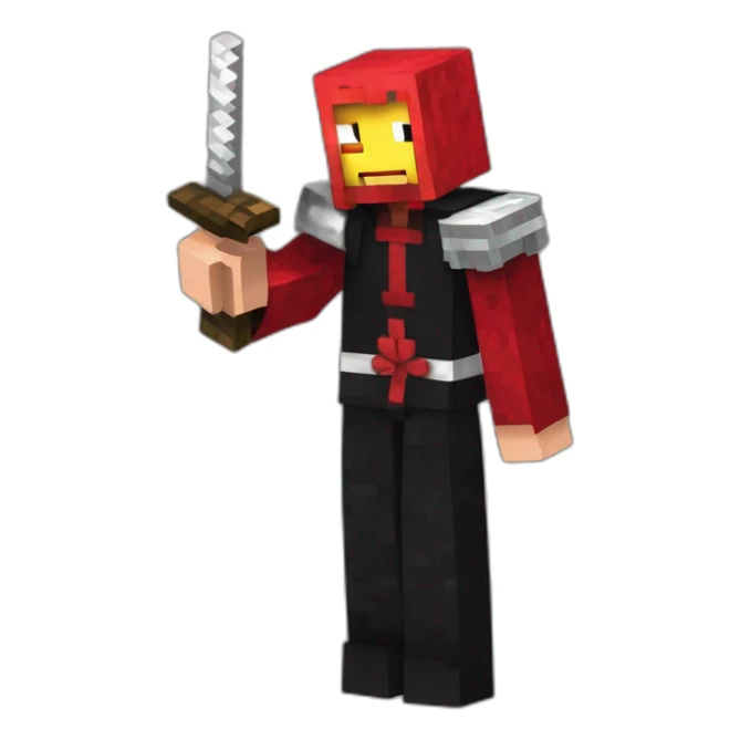 Kurosaki Ichigo minecraft style with like pose sticker