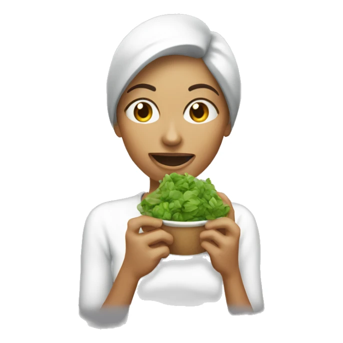 woman eatingreen slop sticker