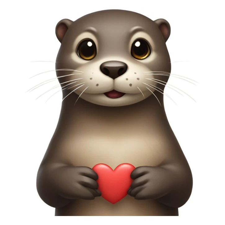 Otter with love heart eyes sticker