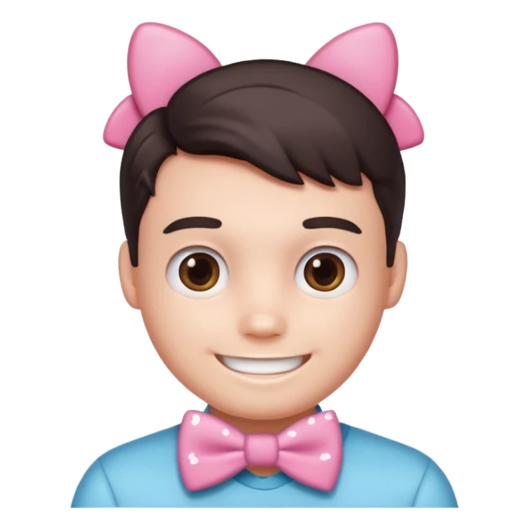 Handsome guy emoji like round IOS emoji more handsome plus hello kitty cute boy sticker