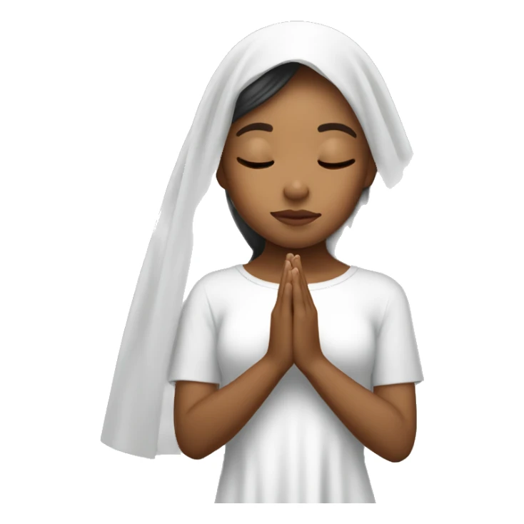 Caramel skin Girl praying for with white veil  sticker