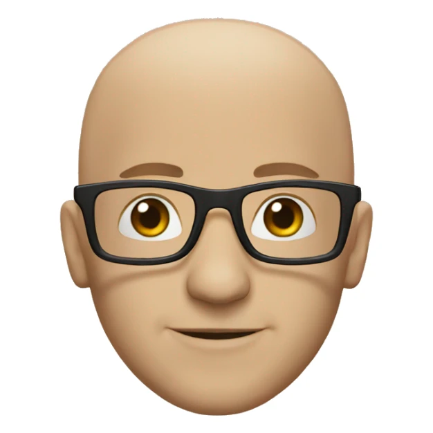Bald man with glasses bald man with glasses sticker