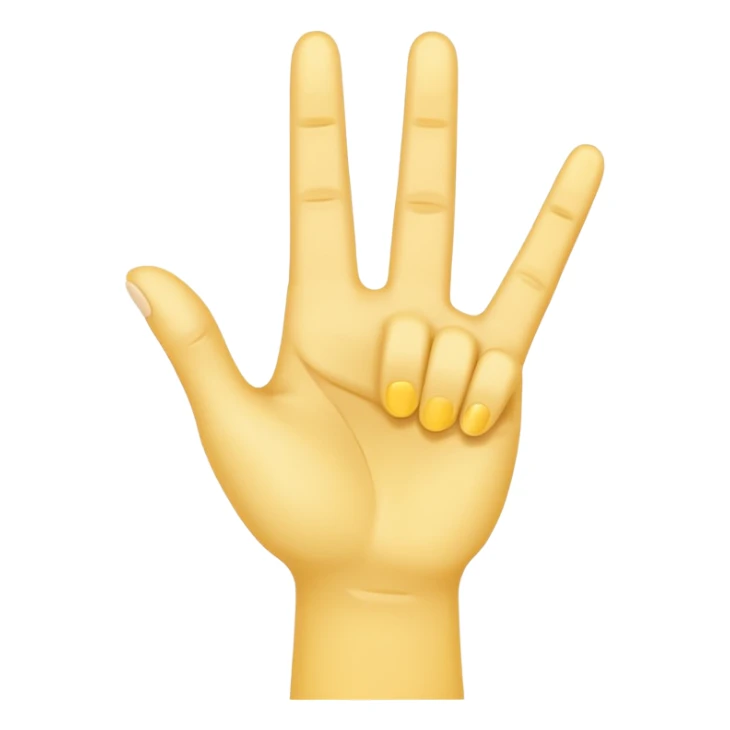 Yellow Hand With Index And Middle Finger Raised In A V Shape sticker