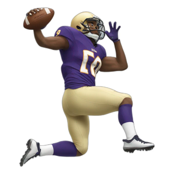football player falling down sticker