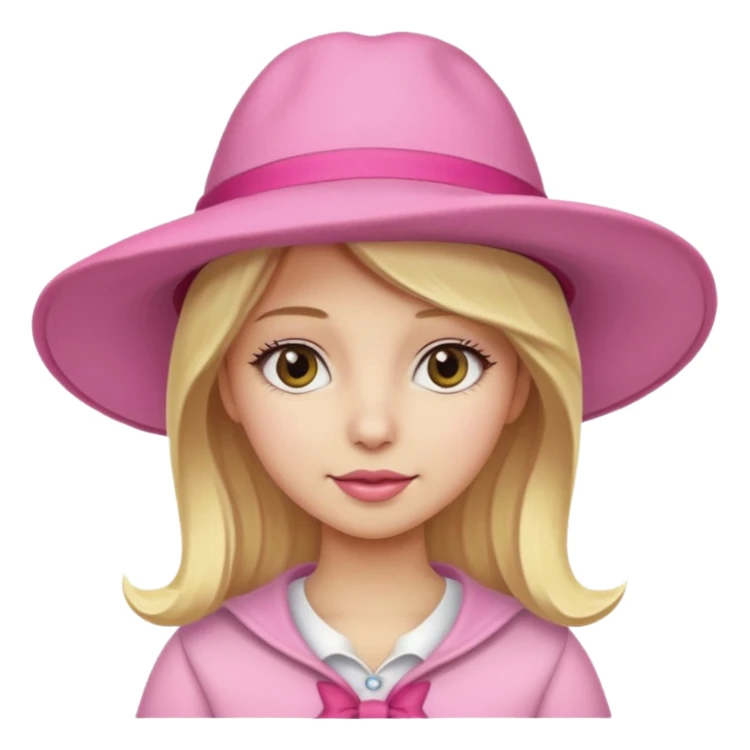 blonde girl wearing big pink hat sticker