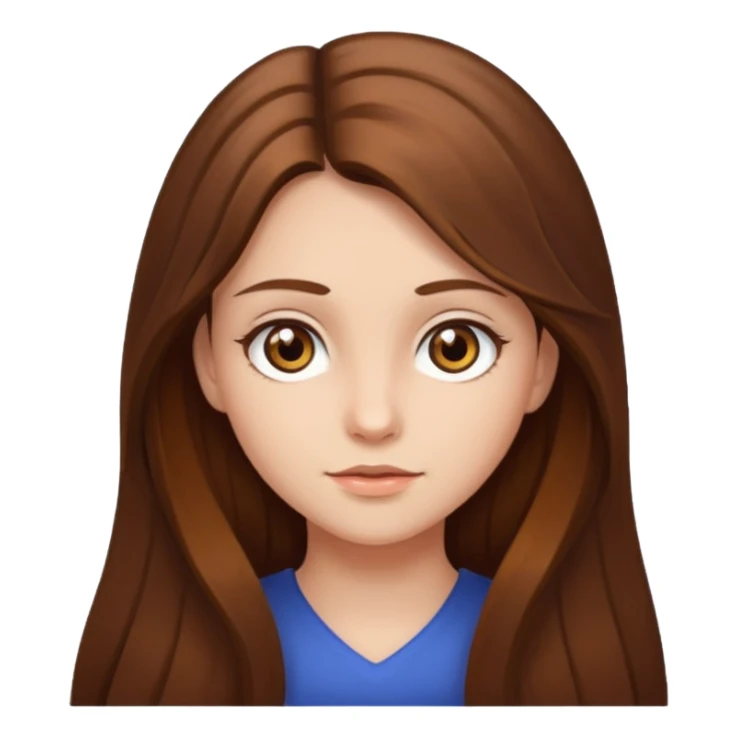 Girl with long brown hair and hazel eyes sticker