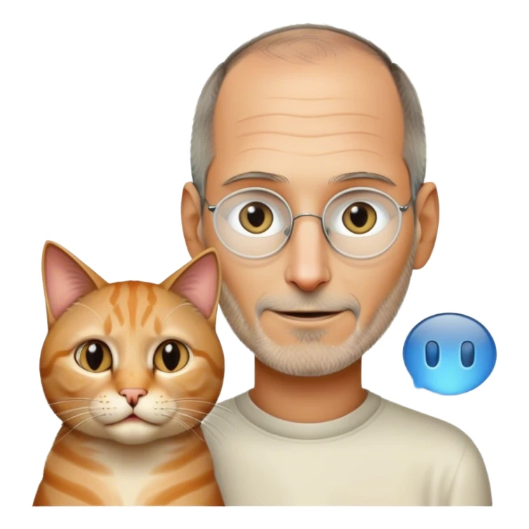 Cat talking to Steve Jobs  sticker