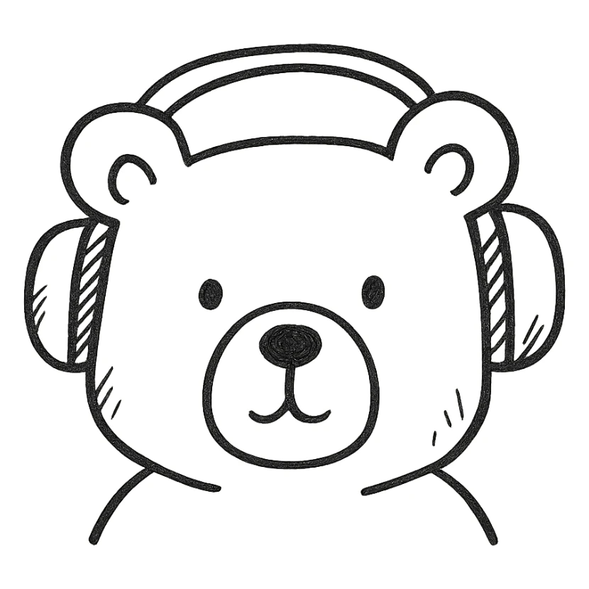 bear with a headset sticker