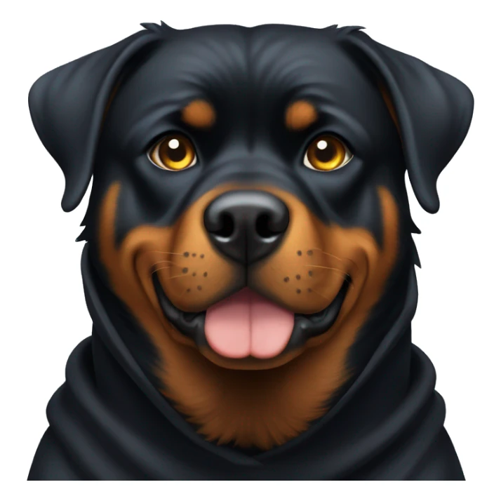 Rottweiler with hodie sticker
