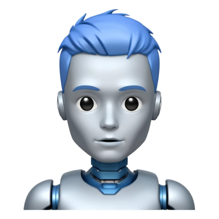 male robot with color hair like 3rd picture sticker