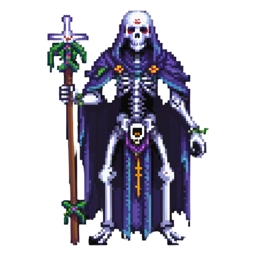 undead necromancer overlord with army of skeletons sticker