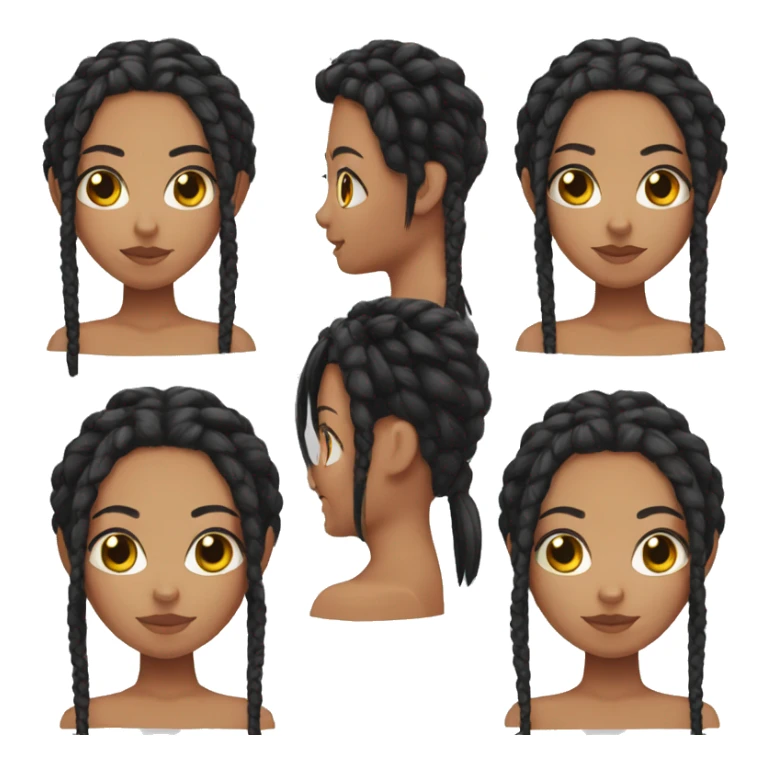 cute spicy girl with black braids sticker