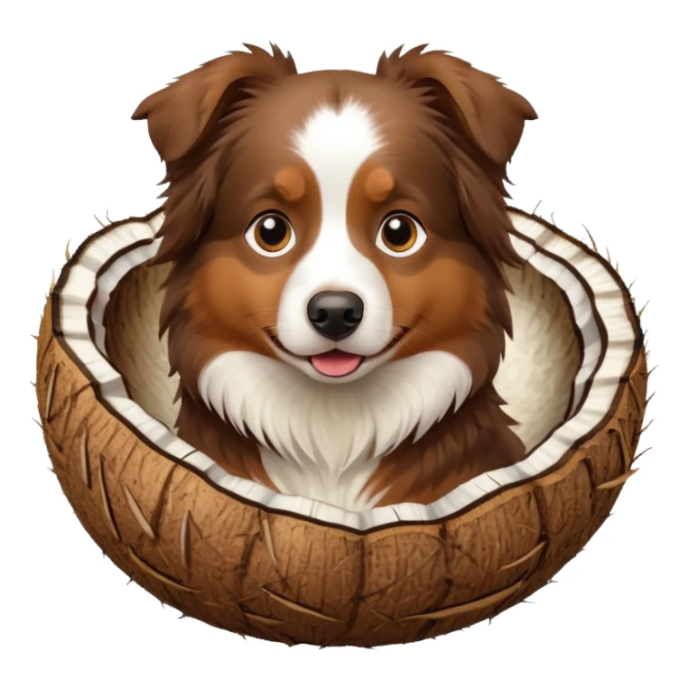dog Australian shepherd in a coconut sticker