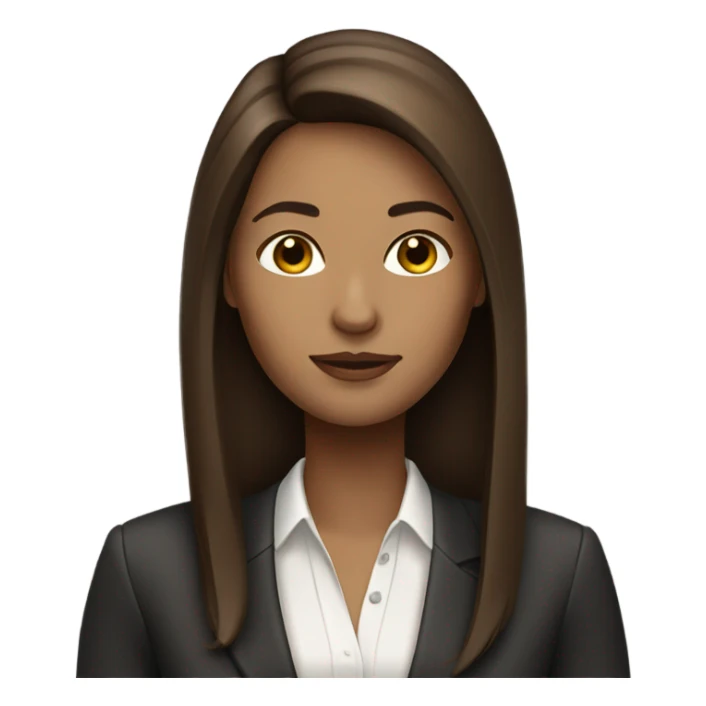 business woman long straight brown hair sticker