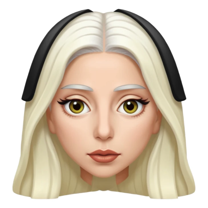 Lady Gaga with hazel eyes, long white hair sticker