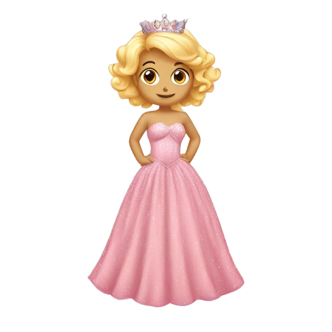 light pink  princess sparkly dress isolated dress sticker
