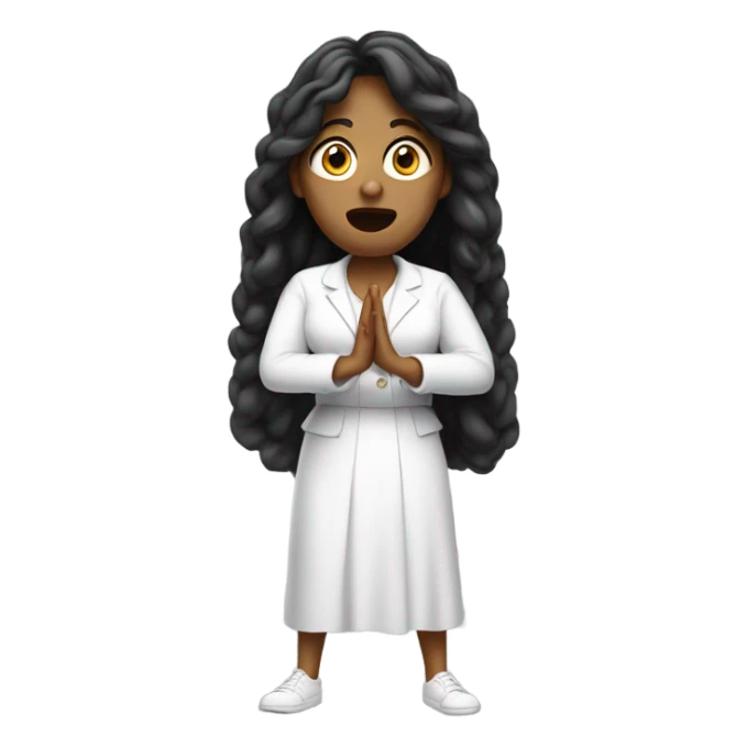 shocked woman hands up white shoes sticker