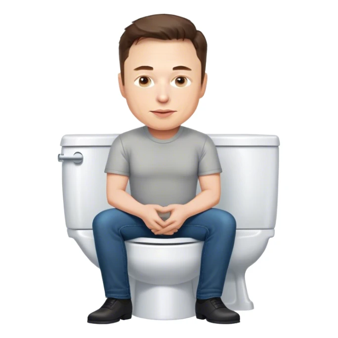 Elon musk on the toilet sticker
